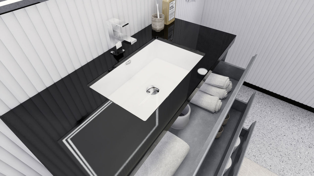 Stanley 42" Freestanding Bathroom Vanity with Reinforced Acrylic Sink and Cabinet Storage