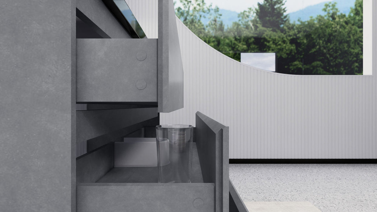 Stanley 42" Freestanding Bathroom Vanity with Reinforced Acrylic Sink and Cabinet Storage