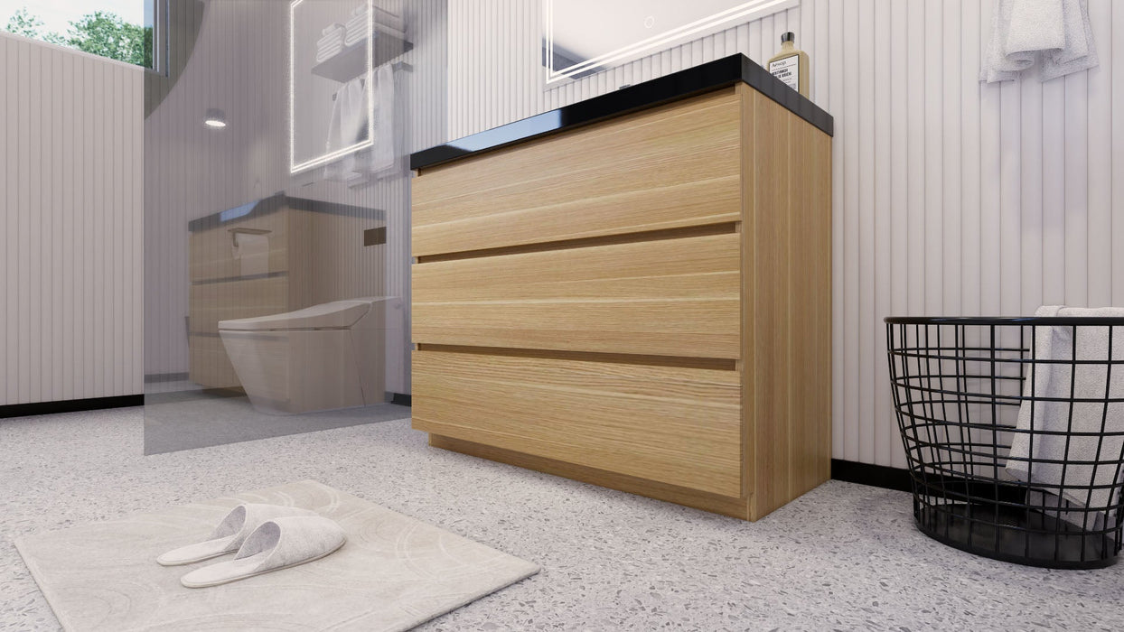 Stanley 42" Freestanding Bathroom Vanity with Reinforced Acrylic Sink and Cabinet Storage