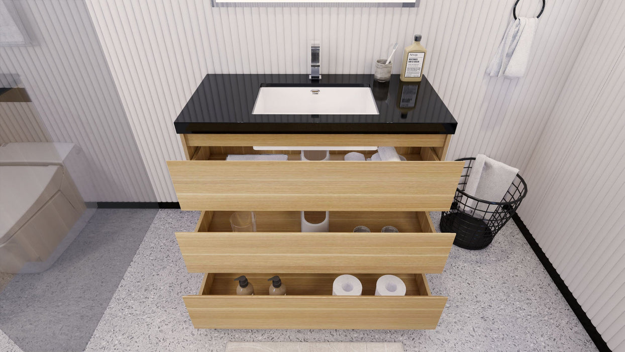 Stanley 42" Freestanding Bathroom Vanity with Reinforced Acrylic Sink and Cabinet Storage