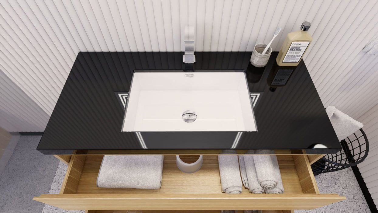 Stanley 42" Freestanding Bathroom Vanity with Reinforced Acrylic Sink and Cabinet Storage