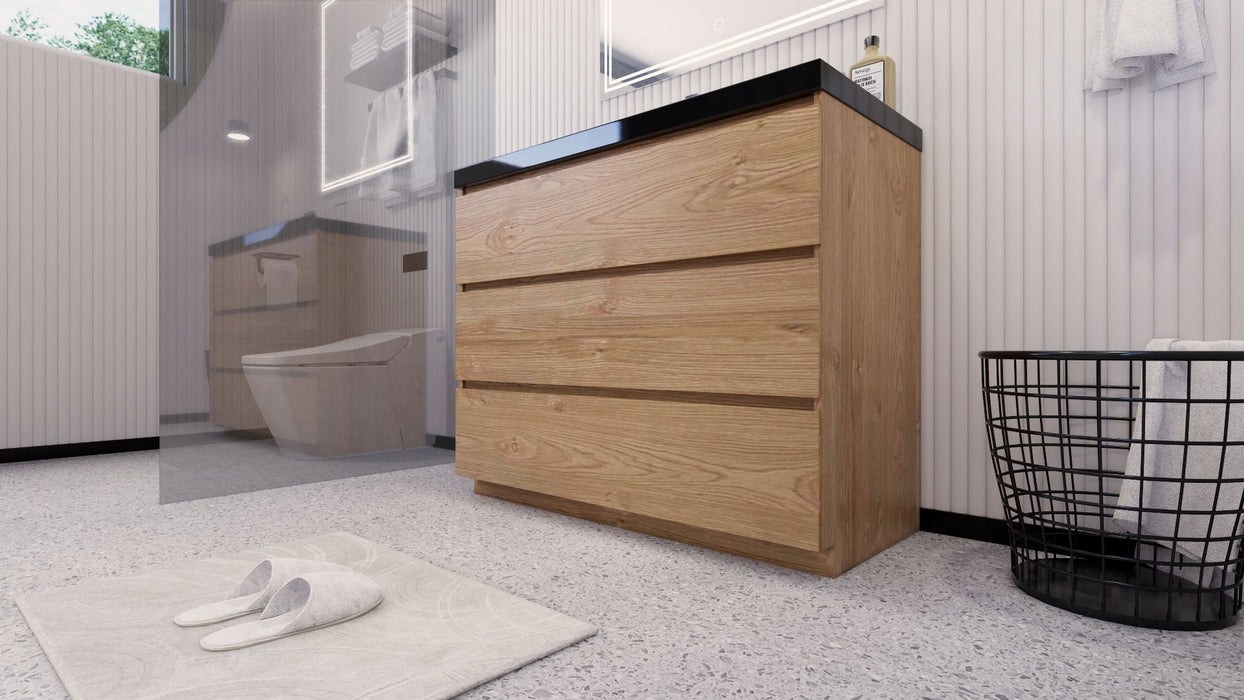 Stanley 42" Freestanding Bathroom Vanity with Reinforced Acrylic Sink and Cabinet Storage