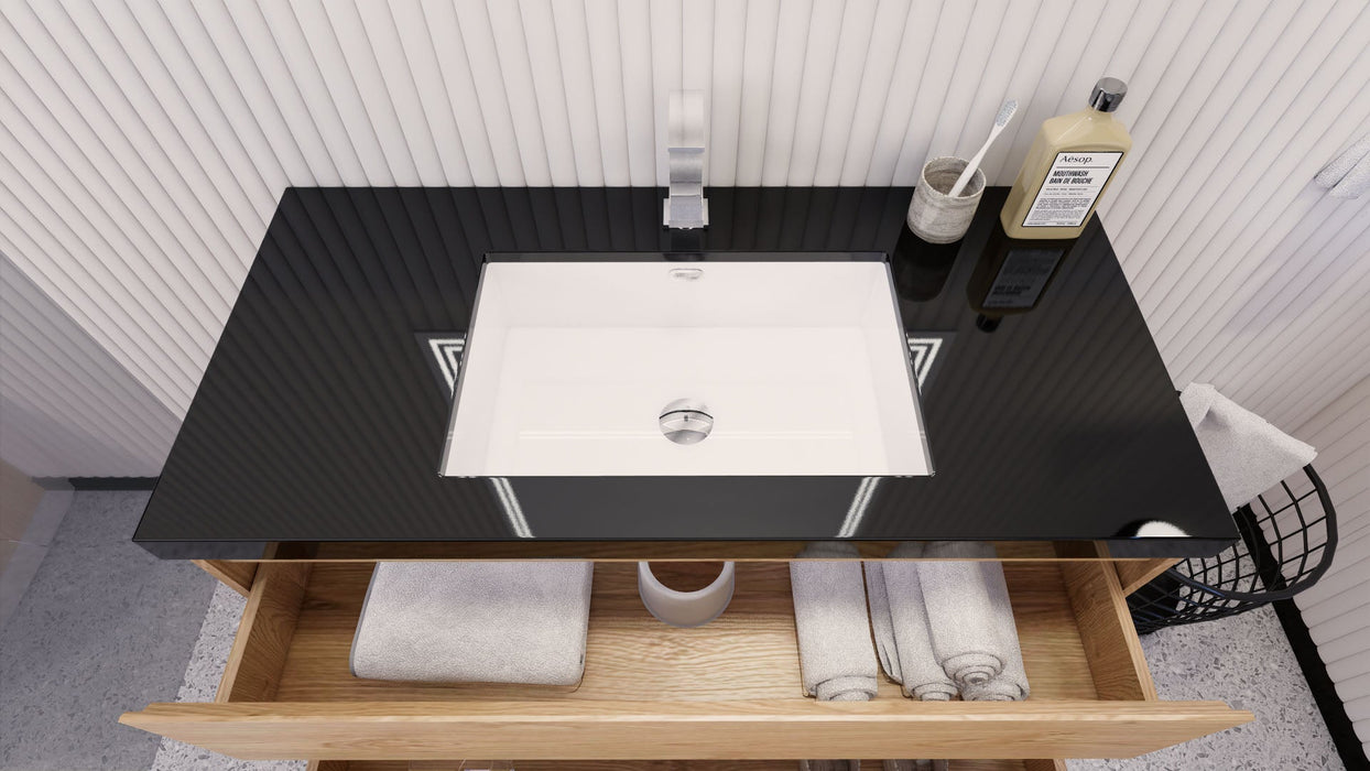 Stanley 42" Freestanding Bathroom Vanity with Reinforced Acrylic Sink and Cabinet Storage