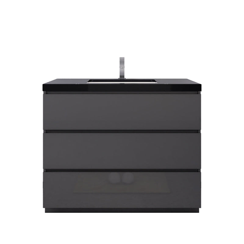 Stanley 42" Freestanding Bathroom Vanity with Reinforced Acrylic Sink and Cabinet Storage