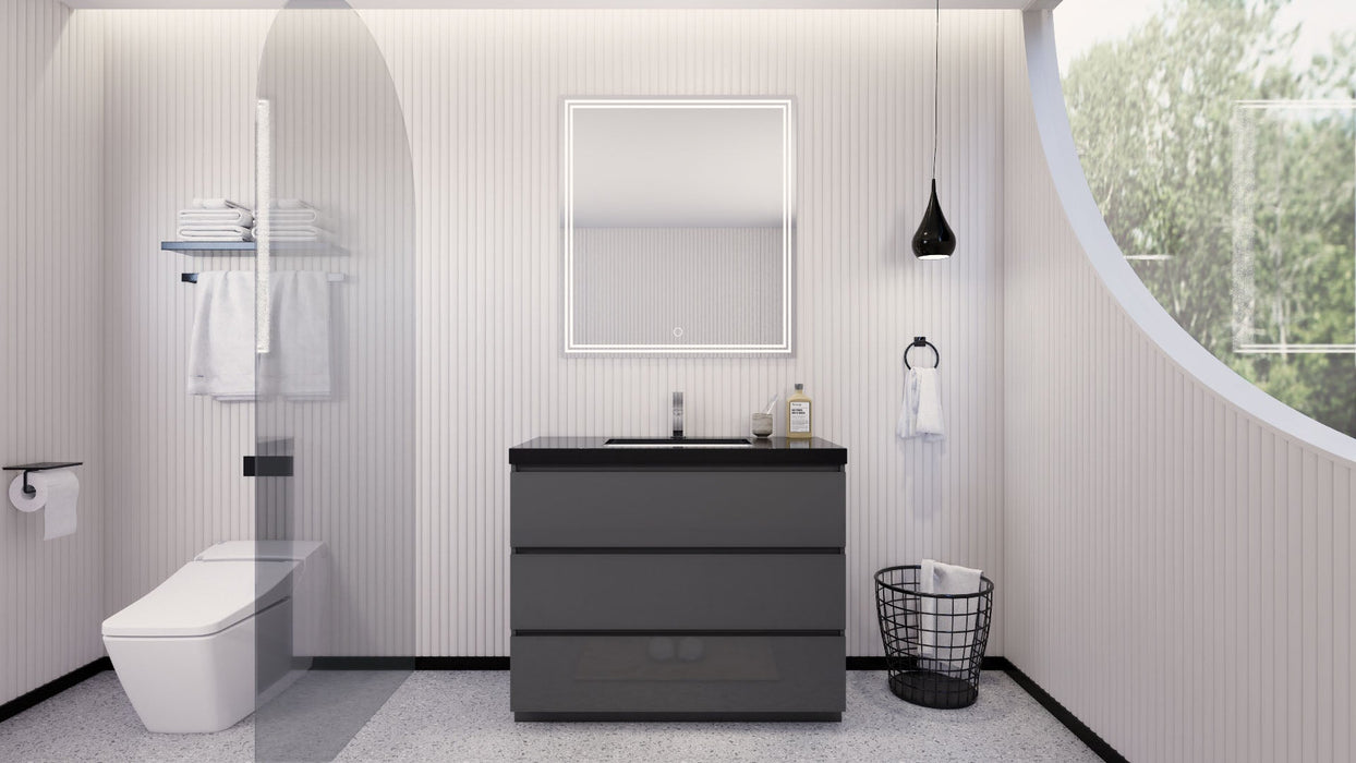 Stanley 42" Freestanding Bathroom Vanity with Reinforced Acrylic Sink and Cabinet Storage