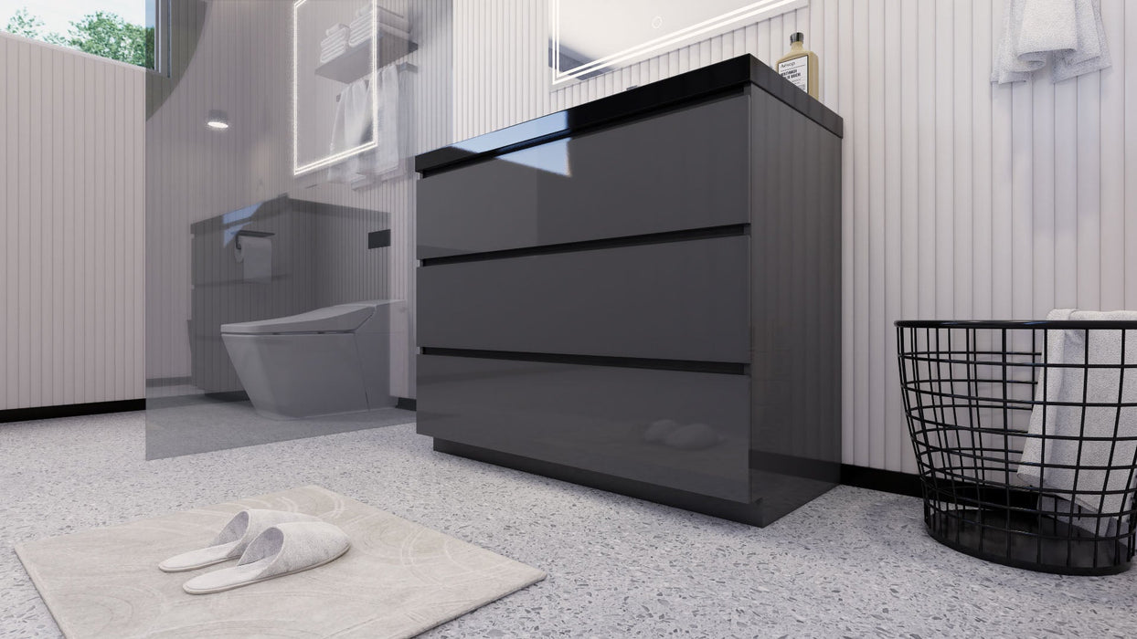 Stanley 42" Freestanding Bathroom Vanity with Reinforced Acrylic Sink and Cabinet Storage