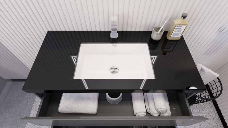 Stanley 42" Freestanding Bathroom Vanity with Reinforced Acrylic Sink and Cabinet Storage