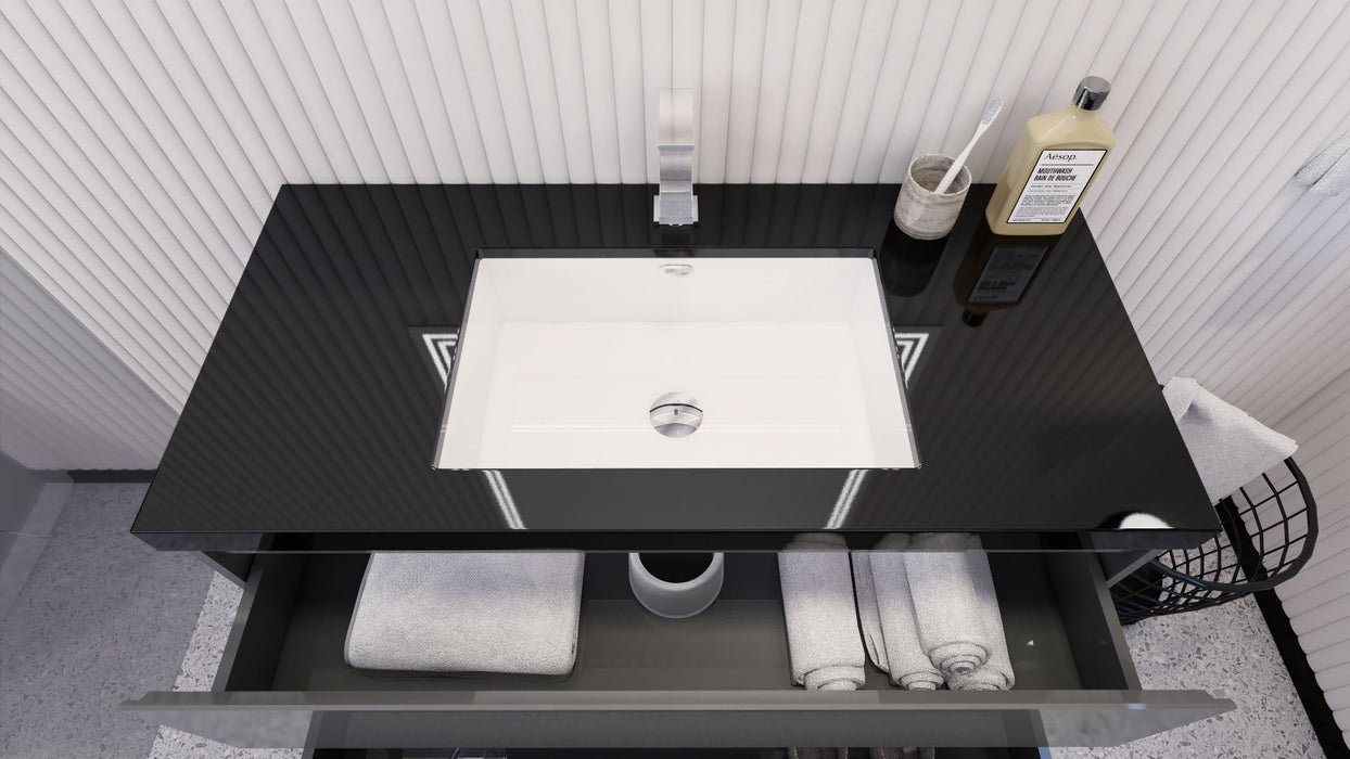 Stanley 42" Freestanding Bathroom Vanity with Reinforced Acrylic Sink and Cabinet Storage