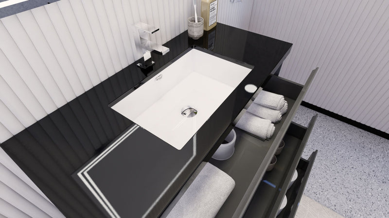 Stanley 42" Freestanding Bathroom Vanity with Reinforced Acrylic Sink and Cabinet Storage