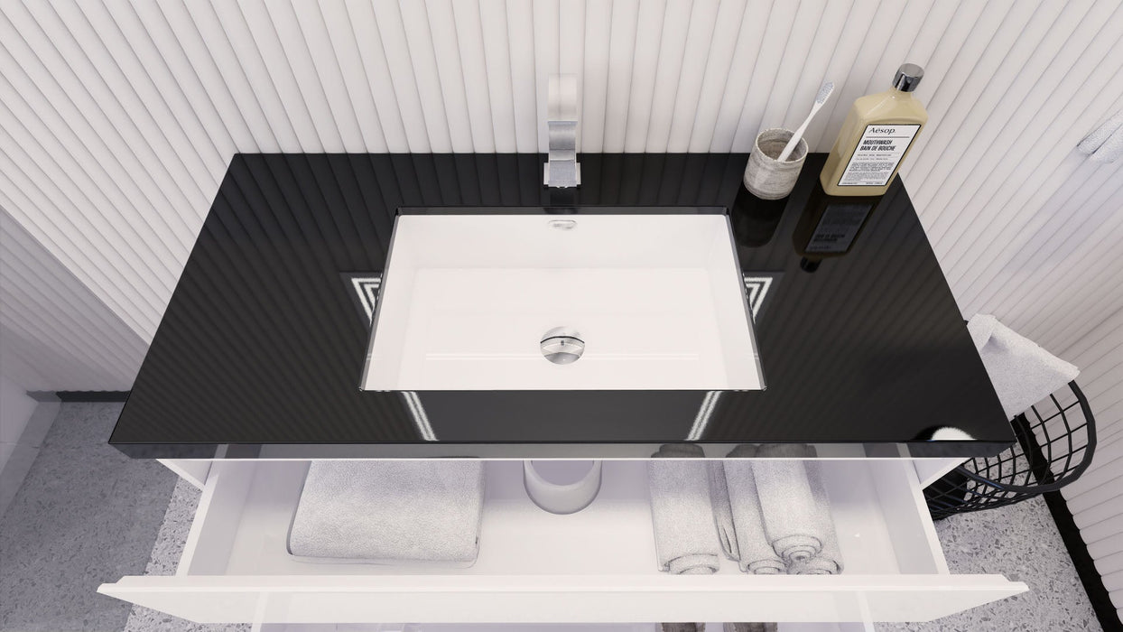 Stanley 42" Freestanding Bathroom Vanity with Reinforced Acrylic Sink and Cabinet Storage