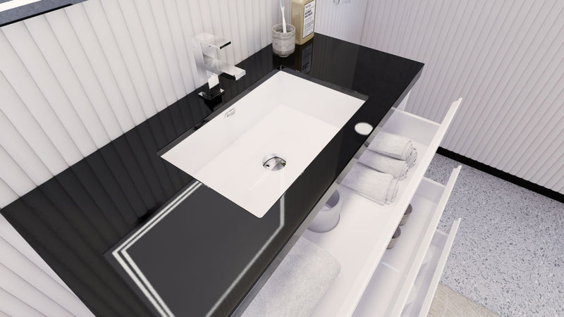 Stanley 42" Freestanding Bathroom Vanity with Reinforced Acrylic Sink and Cabinet Storage