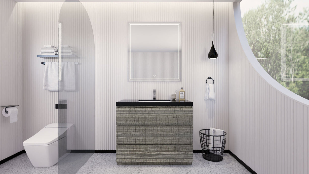 Stanley 42" Freestanding Bathroom Vanity with Reinforced Acrylic Sink and Cabinet Storage