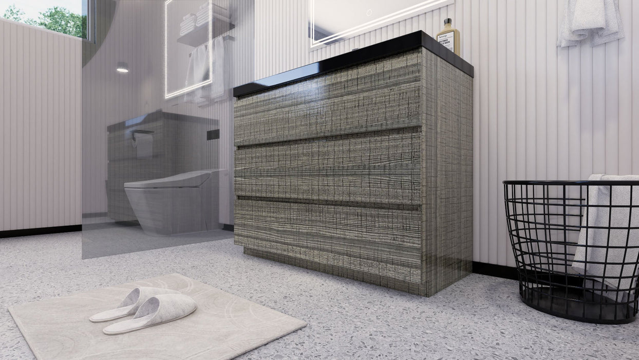 Stanley 42" Freestanding Bathroom Vanity with Reinforced Acrylic Sink and Cabinet Storage