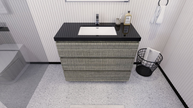 Stanley 42" Freestanding Bathroom Vanity with Reinforced Acrylic Sink and Cabinet Storage
