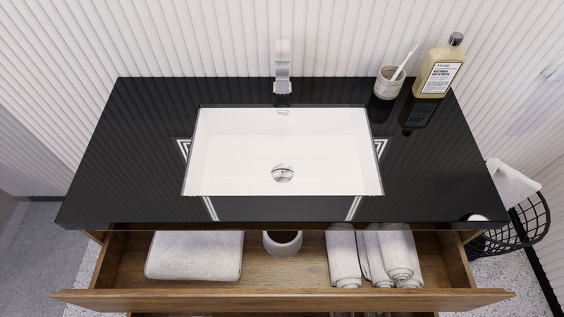 Stanley 42" Freestanding Bathroom Vanity with Reinforced Acrylic Sink and Cabinet Storage
