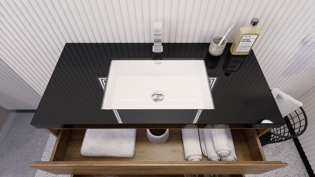 Stanley 42" Freestanding Bathroom Vanity with Reinforced Acrylic Sink and Cabinet Storage