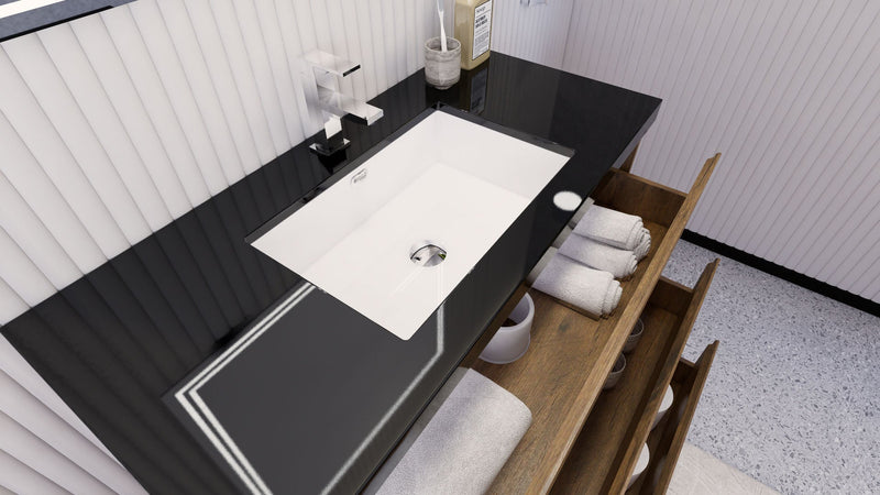 Stanley 42" Freestanding Bathroom Vanity with Reinforced Acrylic Sink and Cabinet Storage