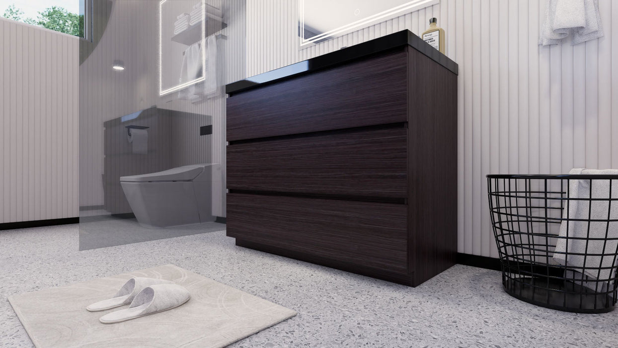 Stanley 42" Freestanding Bathroom Vanity with Reinforced Acrylic Sink and Cabinet Storage