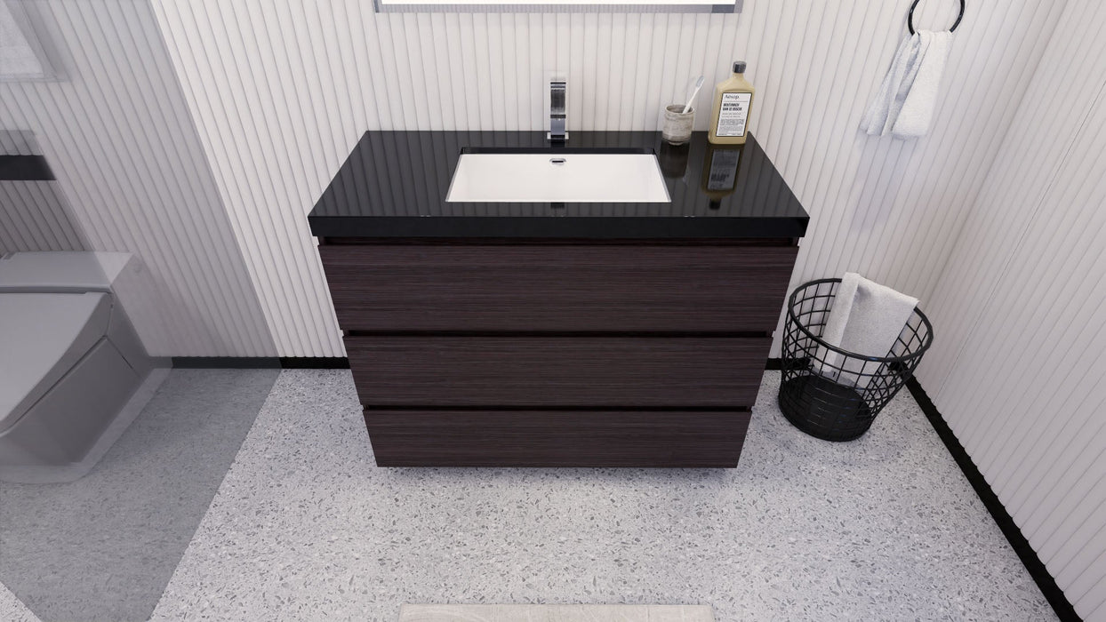 Stanley 42" Freestanding Bathroom Vanity with Reinforced Acrylic Sink and Cabinet Storage