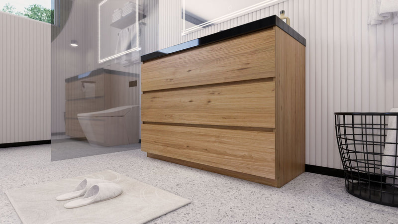 Stanley 48" Freestanding Bathroom Vanity with Reinforced Acrylic Sink and Cabinet Storage
