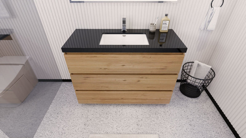 Stanley 48" Freestanding Bathroom Vanity with Reinforced Acrylic Sink and Cabinet Storage
