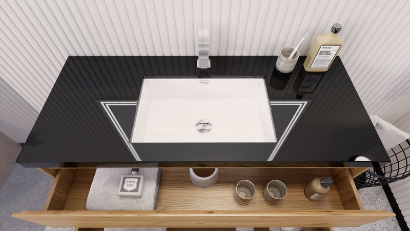 Stanley 48" Freestanding Bathroom Vanity with Reinforced Acrylic Sink and Cabinet Storage