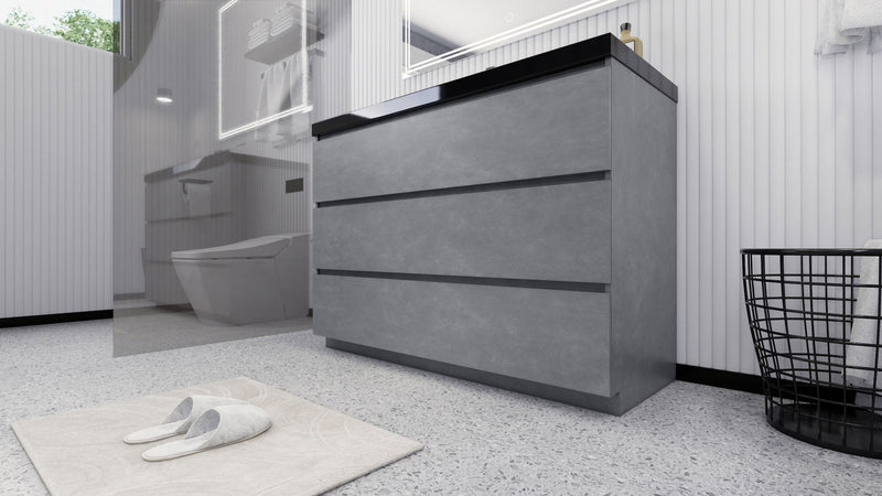 Stanley 48" Freestanding Bathroom Vanity with Reinforced Acrylic Sink and Cabinet Storage