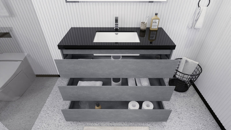 Stanley 48" Freestanding Bathroom Vanity with Reinforced Acrylic Sink and Cabinet Storage