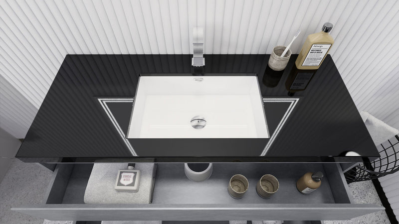 Stanley 48" Freestanding Bathroom Vanity with Reinforced Acrylic Sink and Cabinet Storage