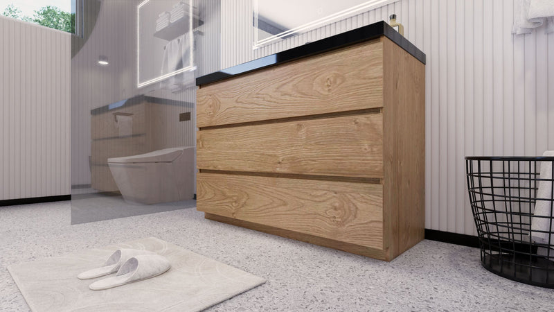 Stanley 48" Freestanding Bathroom Vanity with Reinforced Acrylic Sink and Cabinet Storage