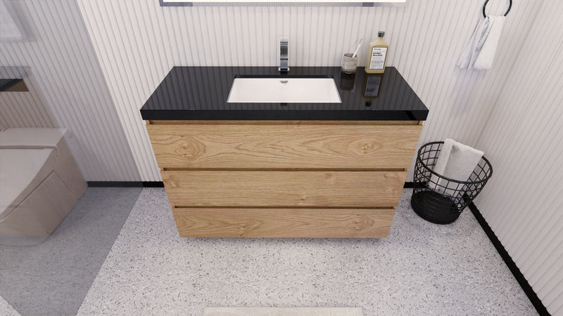 Stanley 48" Freestanding Bathroom Vanity with Reinforced Acrylic Sink and Cabinet Storage