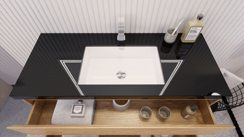 Stanley 48" Freestanding Bathroom Vanity with Reinforced Acrylic Sink and Cabinet Storage