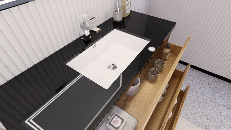 Stanley 48" Freestanding Bathroom Vanity with Reinforced Acrylic Sink and Cabinet Storage
