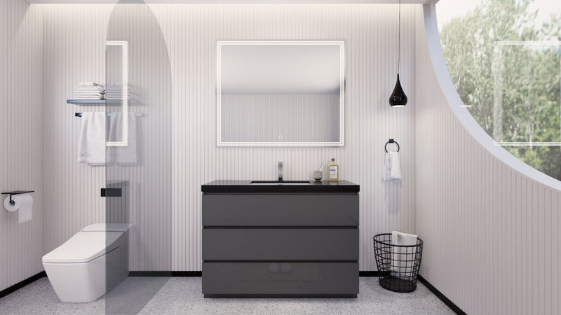 Stanley 48" Freestanding Bathroom Vanity with Reinforced Acrylic Sink and Cabinet Storage