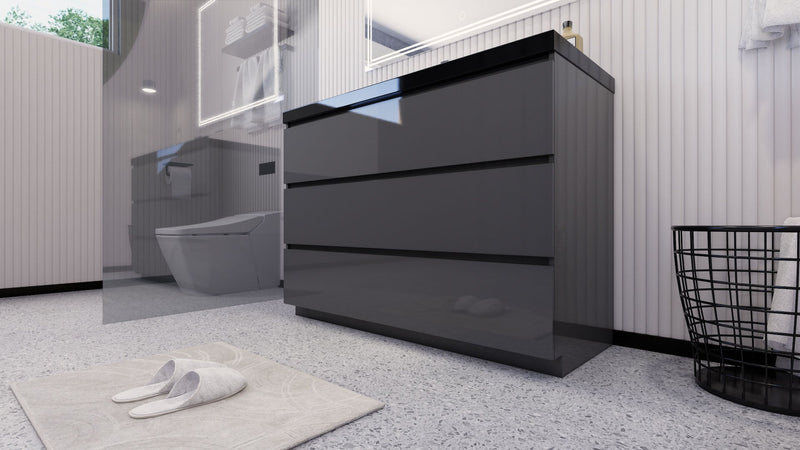 Stanley 48" Freestanding Bathroom Vanity with Reinforced Acrylic Sink and Cabinet Storage