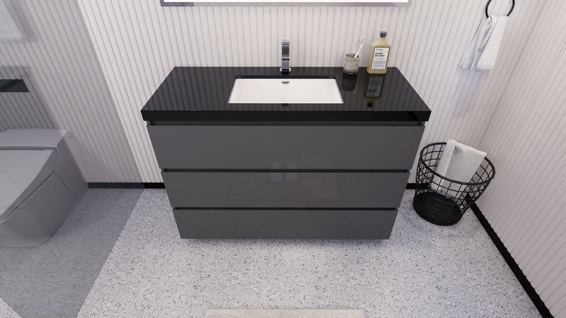 Stanley 48" Freestanding Bathroom Vanity with Reinforced Acrylic Sink and Cabinet Storage