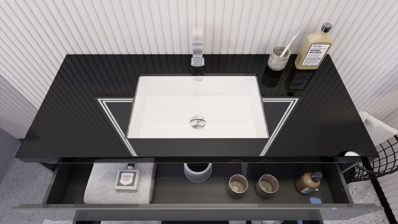 Stanley 48" Freestanding Bathroom Vanity with Reinforced Acrylic Sink and Cabinet Storage