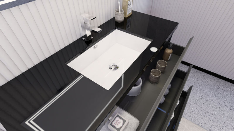 Stanley 48" Freestanding Bathroom Vanity with Reinforced Acrylic Sink and Cabinet Storage
