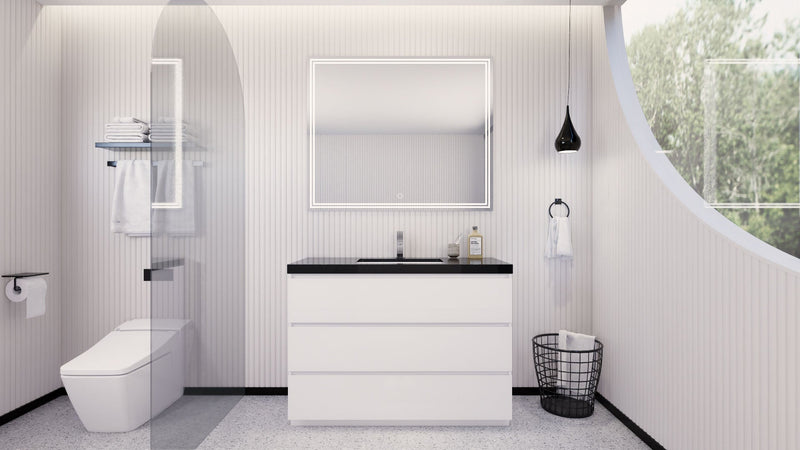 Stanley 48" Freestanding Bathroom Vanity with Reinforced Acrylic Sink and Cabinet Storage
