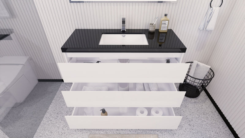 Stanley 48" Freestanding Bathroom Vanity with Reinforced Acrylic Sink and Cabinet Storage