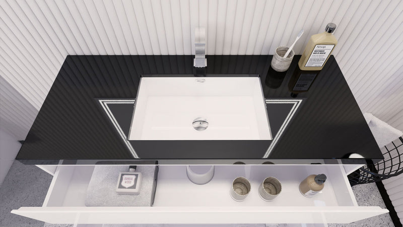 Stanley 48" Freestanding Bathroom Vanity with Reinforced Acrylic Sink and Cabinet Storage