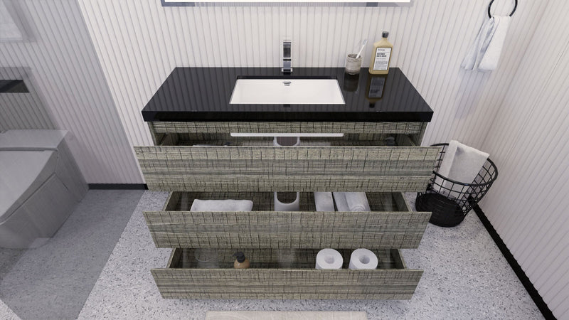 Stanley 48" Freestanding Bathroom Vanity with Reinforced Acrylic Sink and Cabinet Storage
