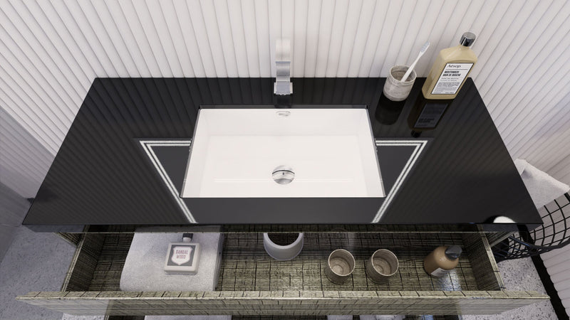 Stanley 48" Freestanding Bathroom Vanity with Reinforced Acrylic Sink and Cabinet Storage