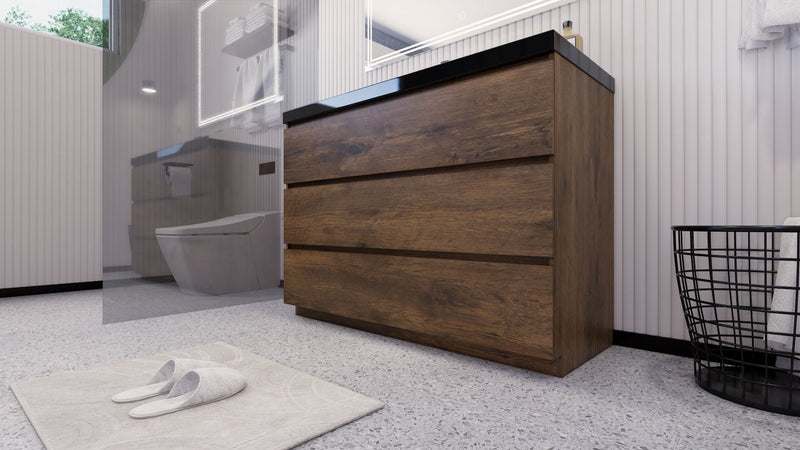Stanley 48" Freestanding Bathroom Vanity with Reinforced Acrylic Sink and Cabinet Storage