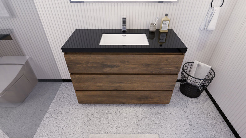 Stanley 48" Freestanding Bathroom Vanity with Reinforced Acrylic Sink and Cabinet Storage