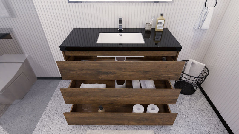 Stanley 48" Freestanding Bathroom Vanity with Reinforced Acrylic Sink and Cabinet Storage