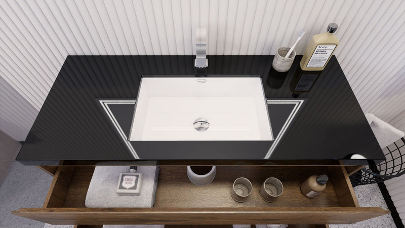 Stanley 48" Freestanding Bathroom Vanity with Reinforced Acrylic Sink and Cabinet Storage