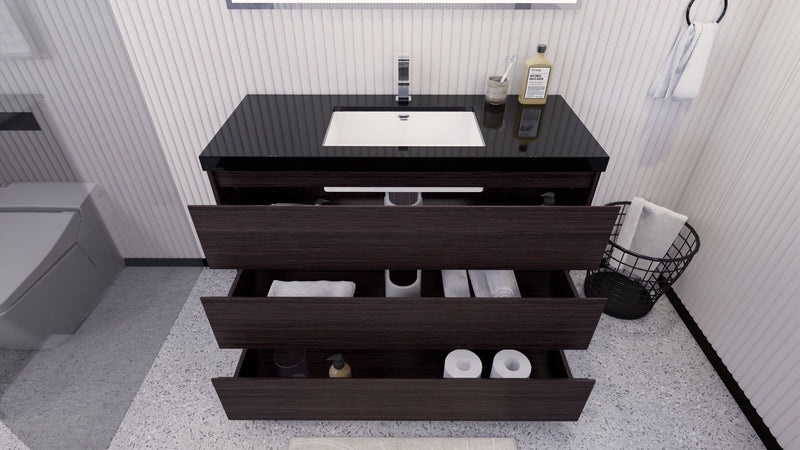 Stanley 48" Freestanding Bathroom Vanity with Reinforced Acrylic Sink and Cabinet Storage