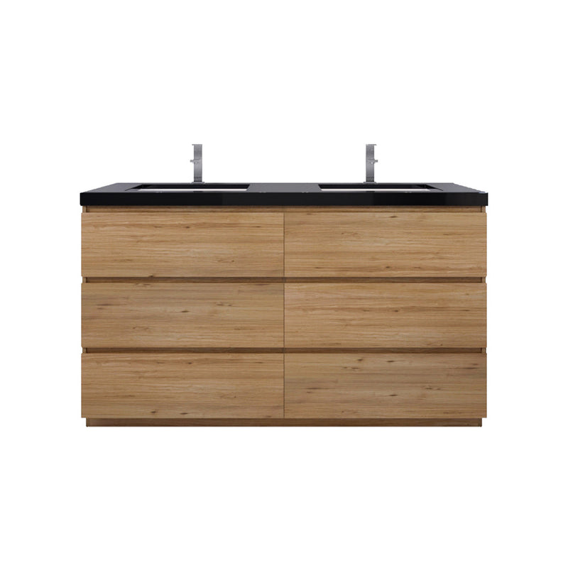 Stanley 60" Freestanding Vanity with Reinforced Acrylic Sinks