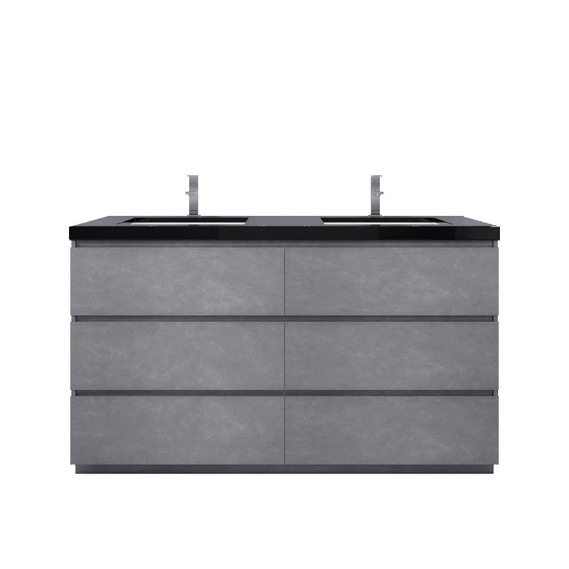 Stanley 60" Freestanding Vanity with Reinforced Acrylic Sinks